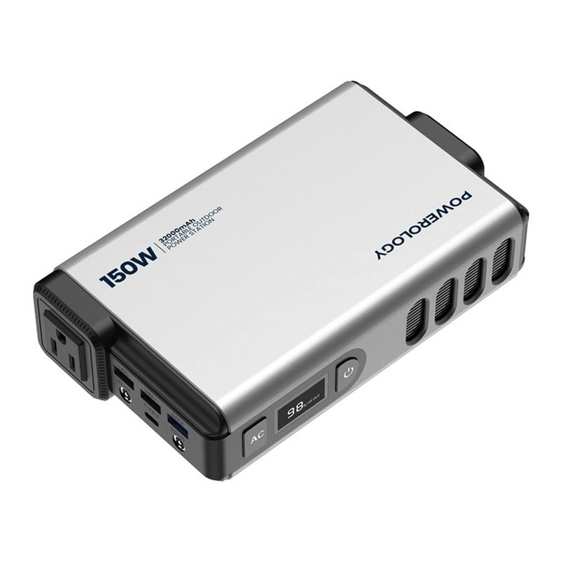Powerology Mini Power Station with AC Output 150W 32000mAh PD 100W Gray
