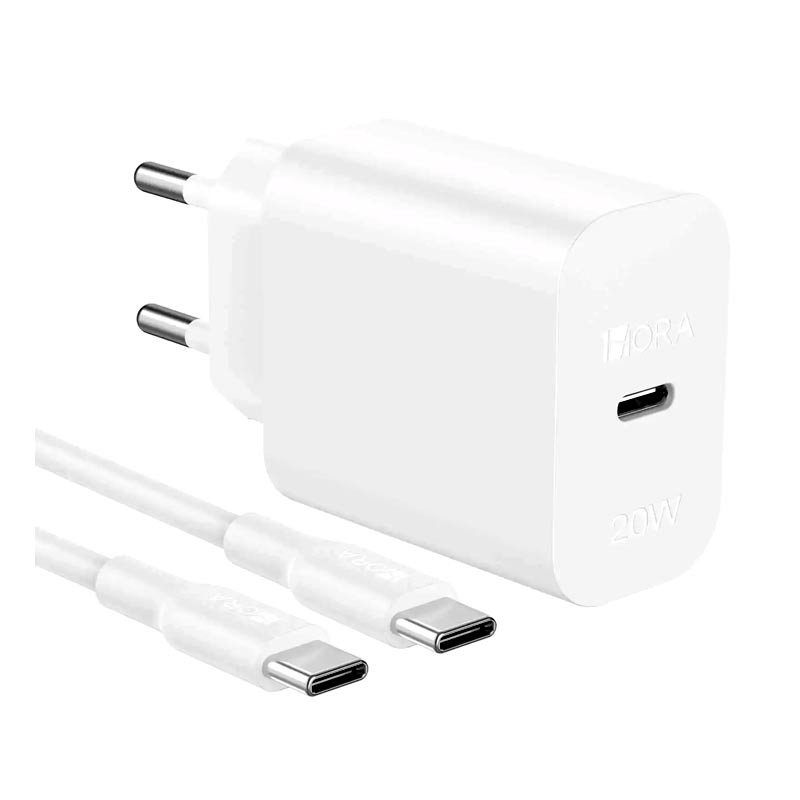 1Hora 20W Fast Charger + Type-C GAR153 (White)