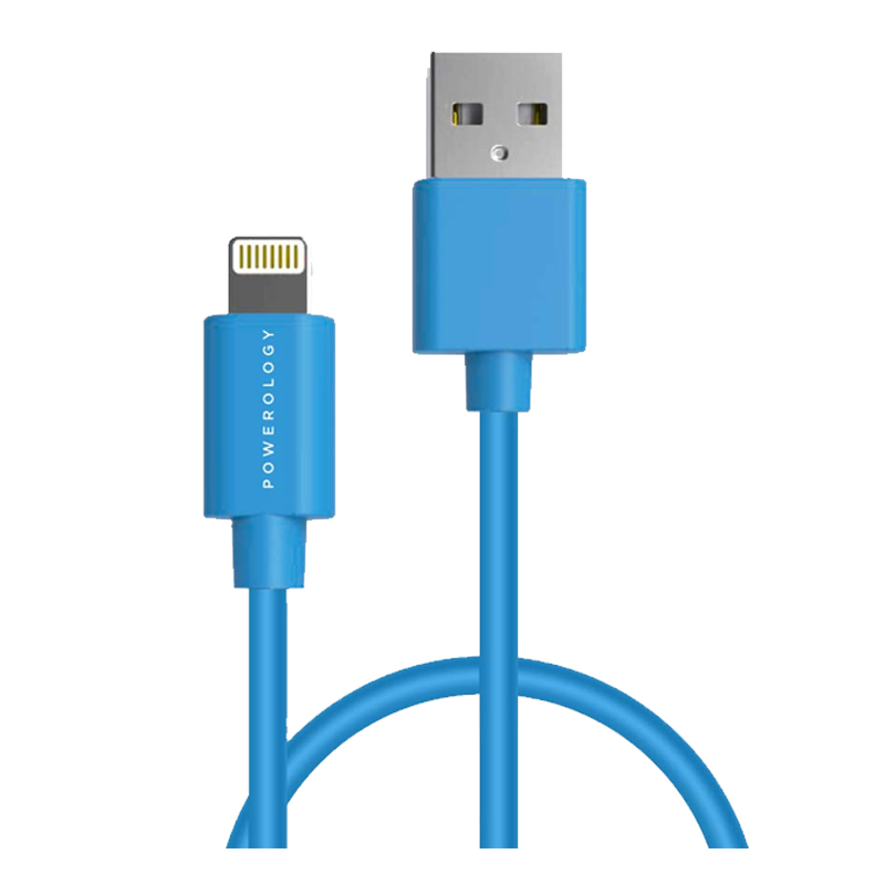 POWEROLOGY PVC LIGHTNING CABLE 1.2M - BLUE