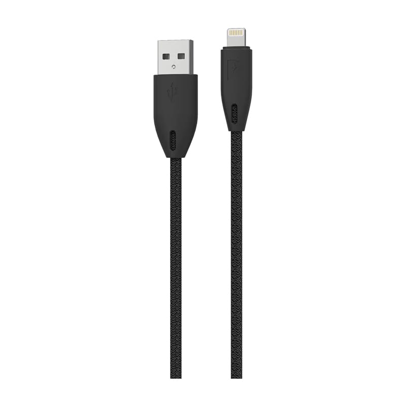 Powerology Braided USB-A to Lightning Cable 1.2M - Black